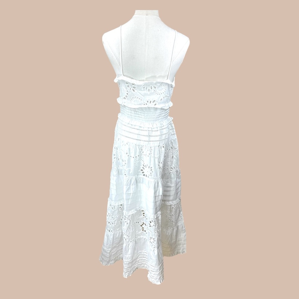 Line and Dot NWT SZ Small the Pixie White eyelet Tiered Maxi Dress - Picture 7 of 16